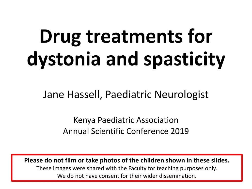 drug treatments for dystonia and spasticity