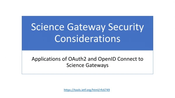 Science Gateway Security Considerations
