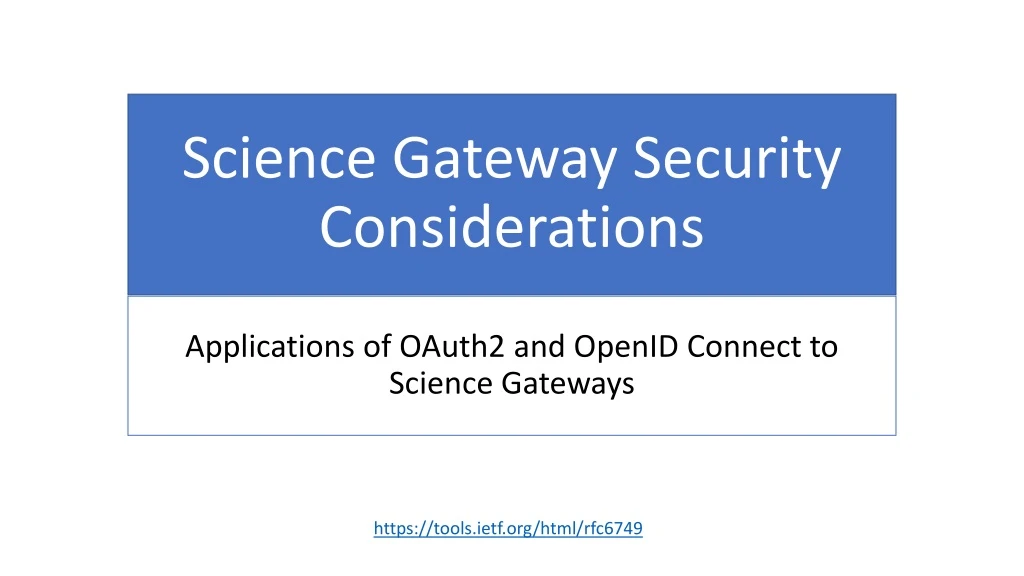science gateway security considerations