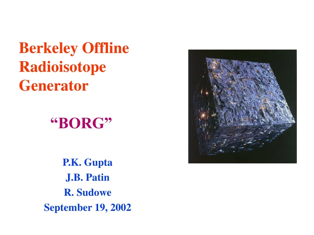berkeley offline radioisotope generator borg