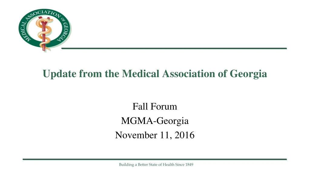 update from the medical association of georgia