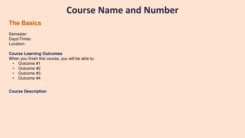 course name and number