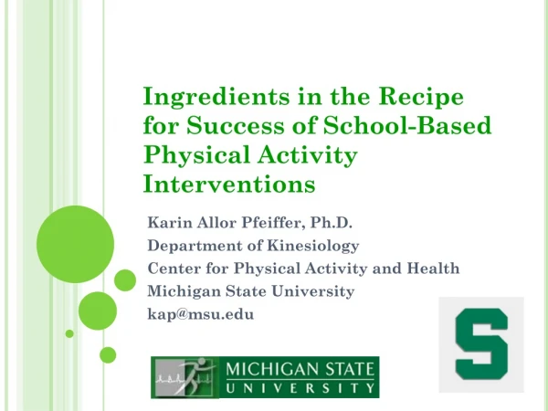 Ingredients in the Recipe for Success of School-Based Physical Activity Interventions
