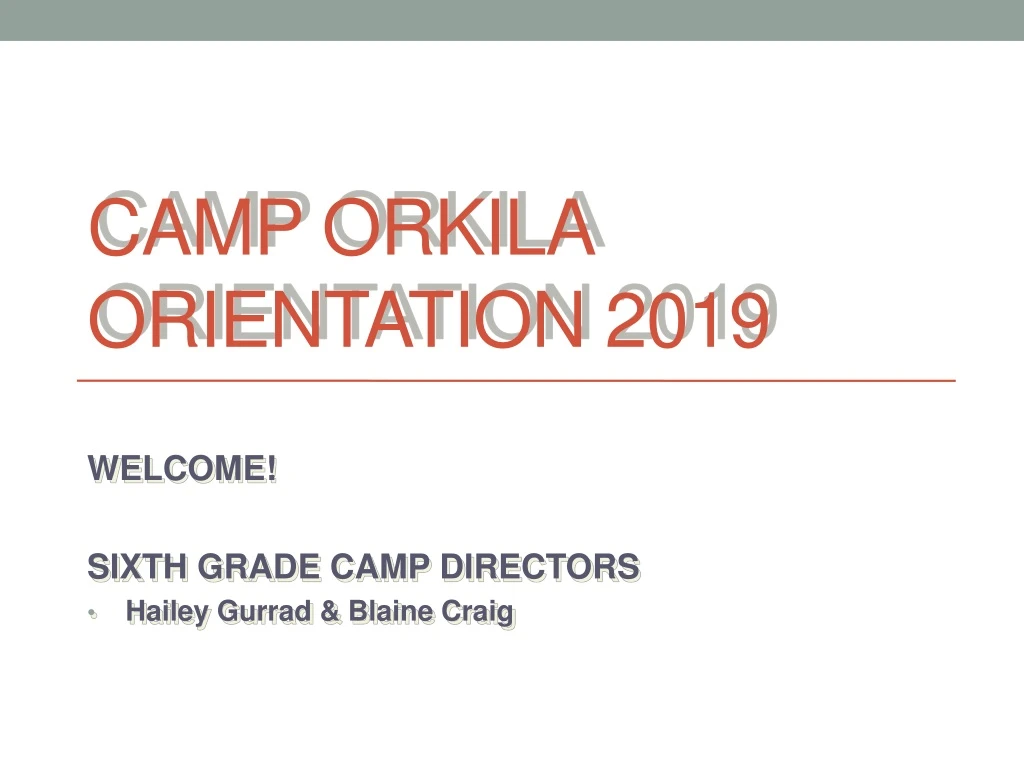 camp orkila orientation 2019