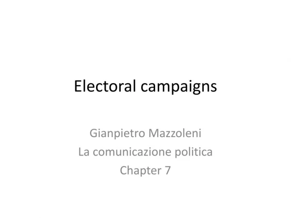 Electoral campaigns