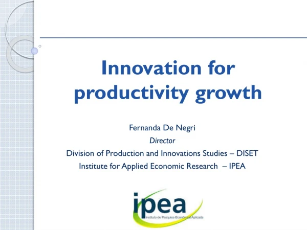 Innovation for productivity growth