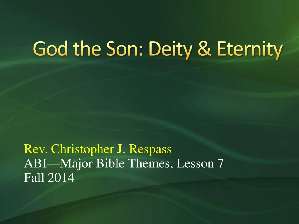god the son deity eternity