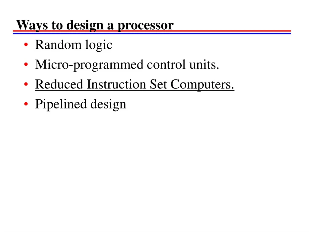 ways to design a processor
