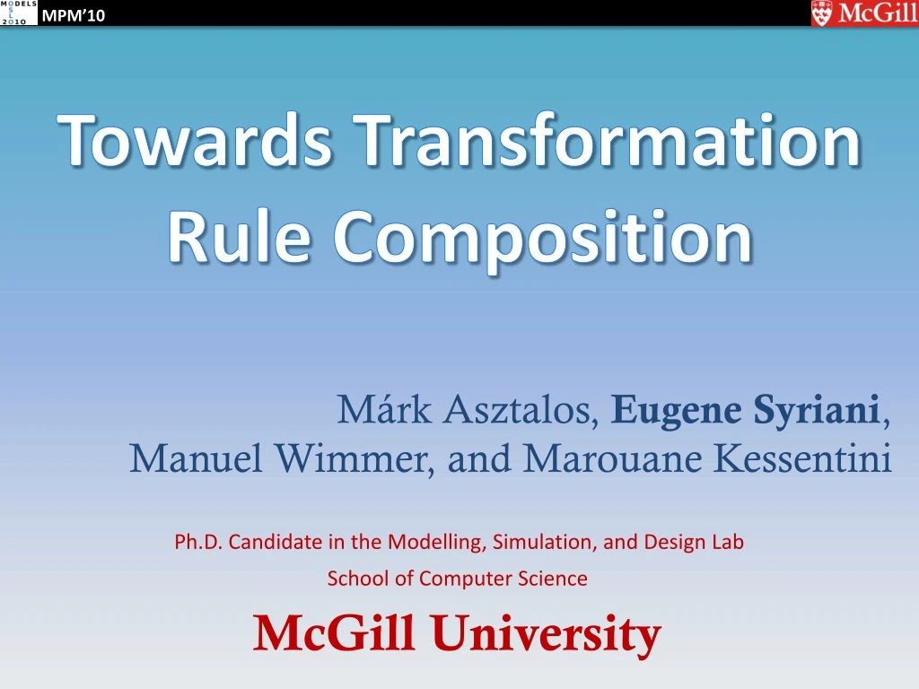 towards transformation rule composition