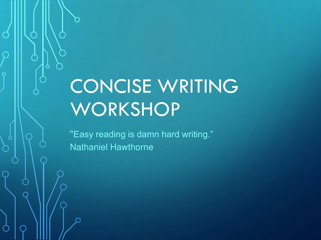 concise writing workshop