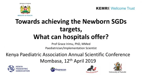Towards achieving the Newborn SGDs targets, What can hospitals offer?