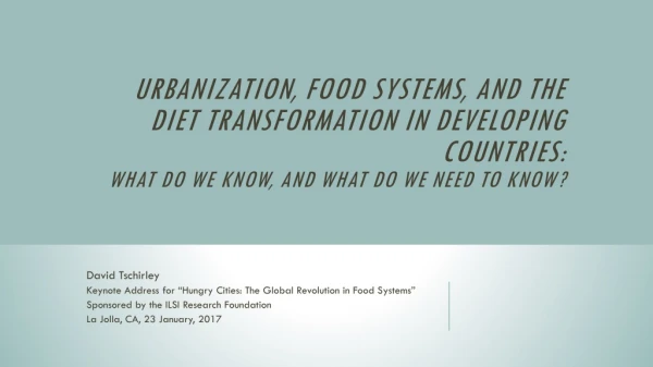 David Tschirley Keynote Address for “Hungry Cities: The Global Revolution in Food Systems”