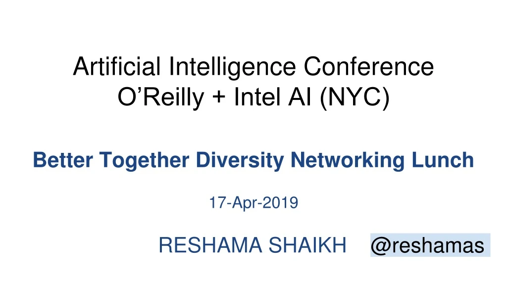 artificial intelligence conference o reilly intel ai nyc