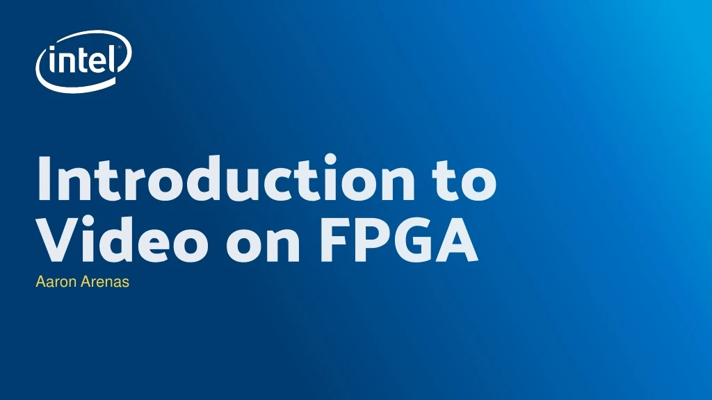 introduction to video on fpga