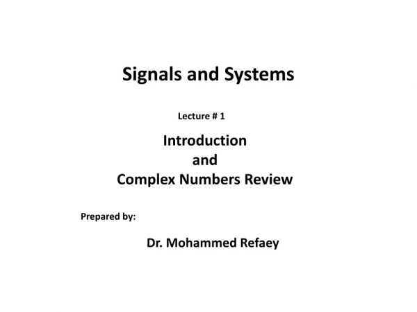 Signals and Systems