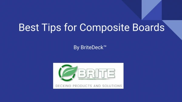 Best Tips for Composite Boards
