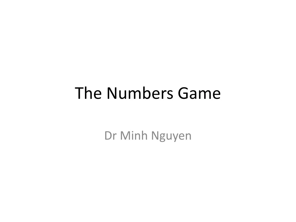 the numbers game