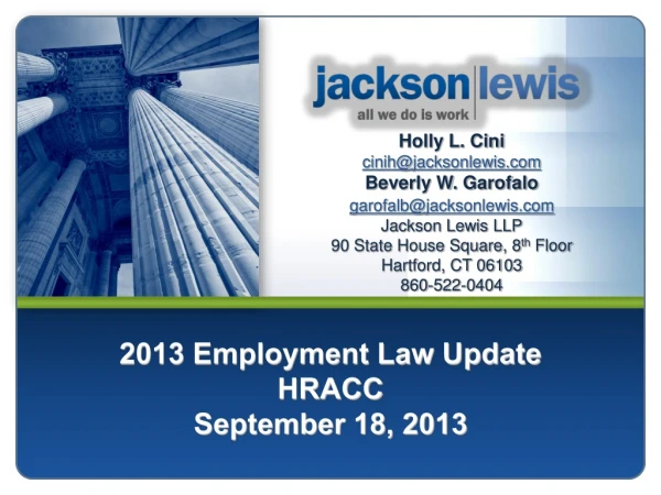 2013 Employment Law Update HRACC September 18, 2013
