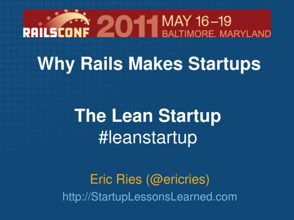Eric Ries (@ericries) StartupLessonsLearned