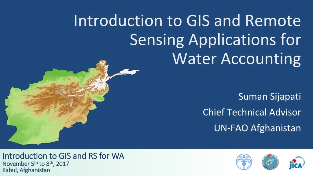 introduction to gis and remote sensing applications for water accounting