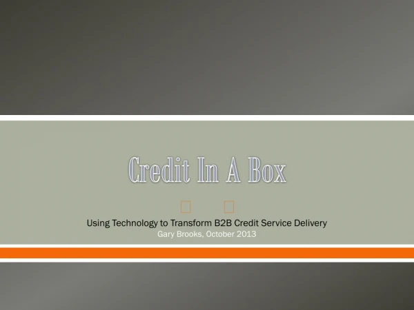 Credit In A Box