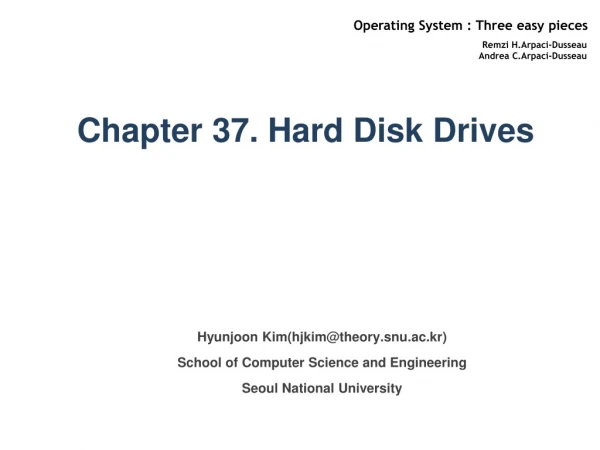 Chapter 37. Hard Disk Drives