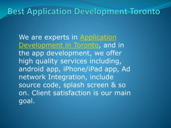 Best Application Development in Toronto