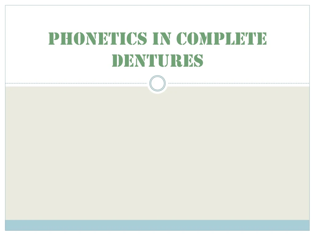 phonetics in complete dentures