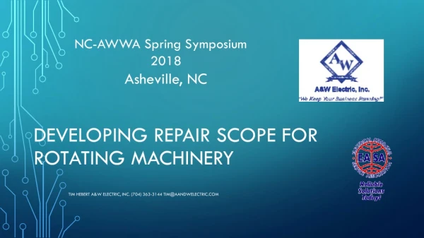 Developing repair scope for rotating machinery