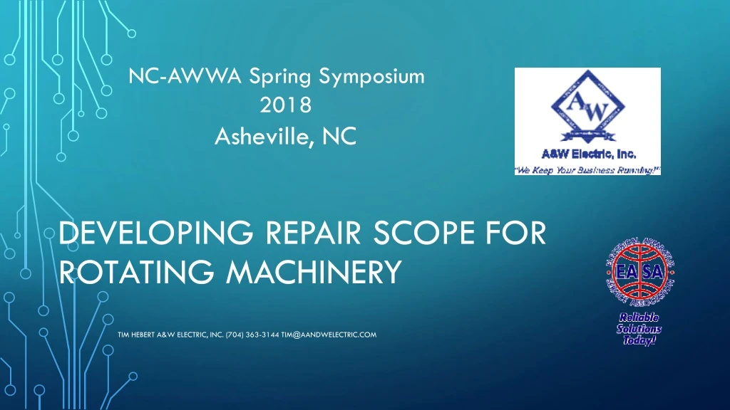developing repair scope for rotating machinery