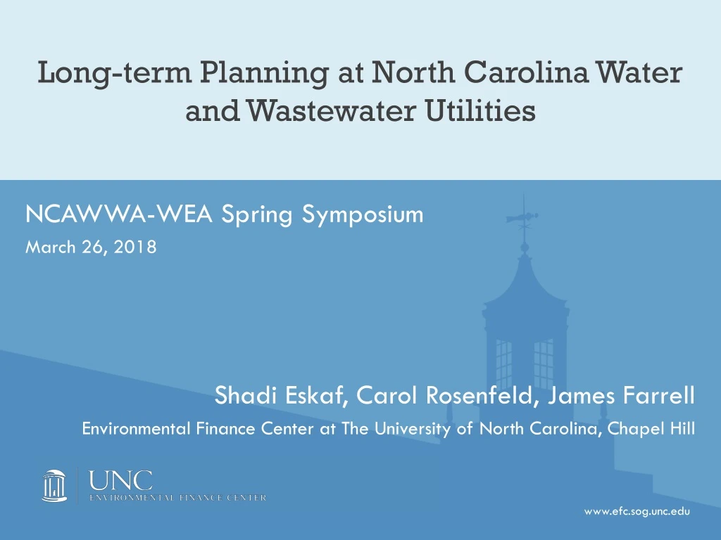 long term planning at north carolina water and wastewater utilities