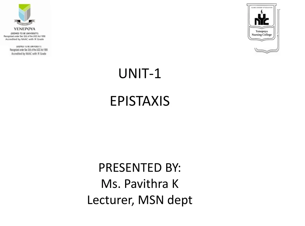 unit 1 epistaxis