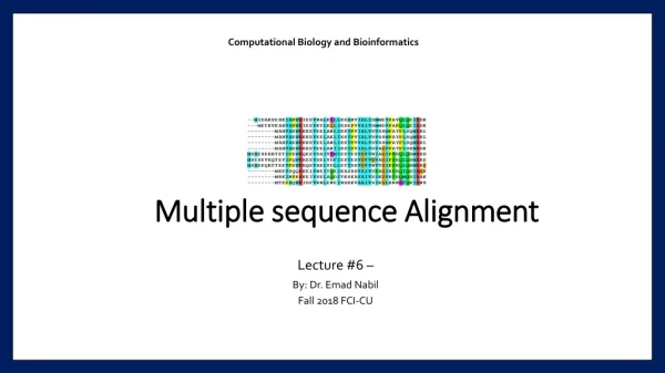 Multiple sequence Alignment