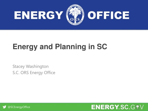 Energy and Planning in SC