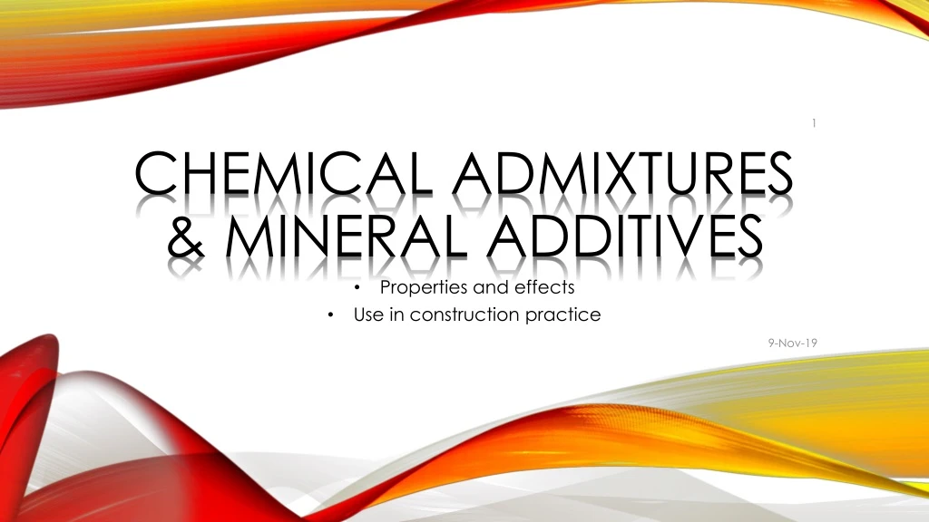 chemical admixtures mineral additives