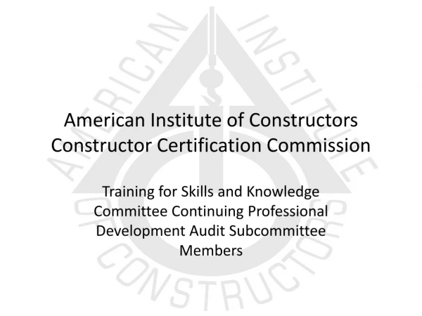 American Institute of Constructors Constructor Certification Commission