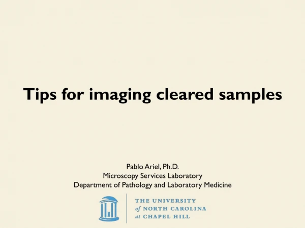 Tips for imaging cleared samples