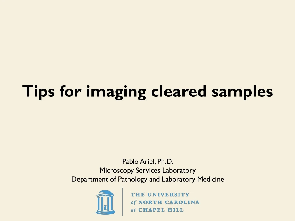 tips for imaging cleared samples