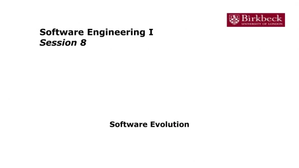 Software Engineering I Session 8