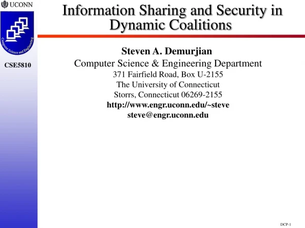 Information Sharing and Security in Dynamic Coalitions