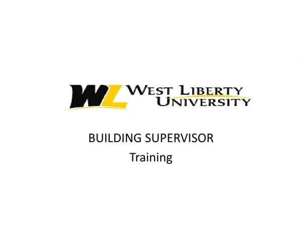 BUILDING SUPERVISOR Training