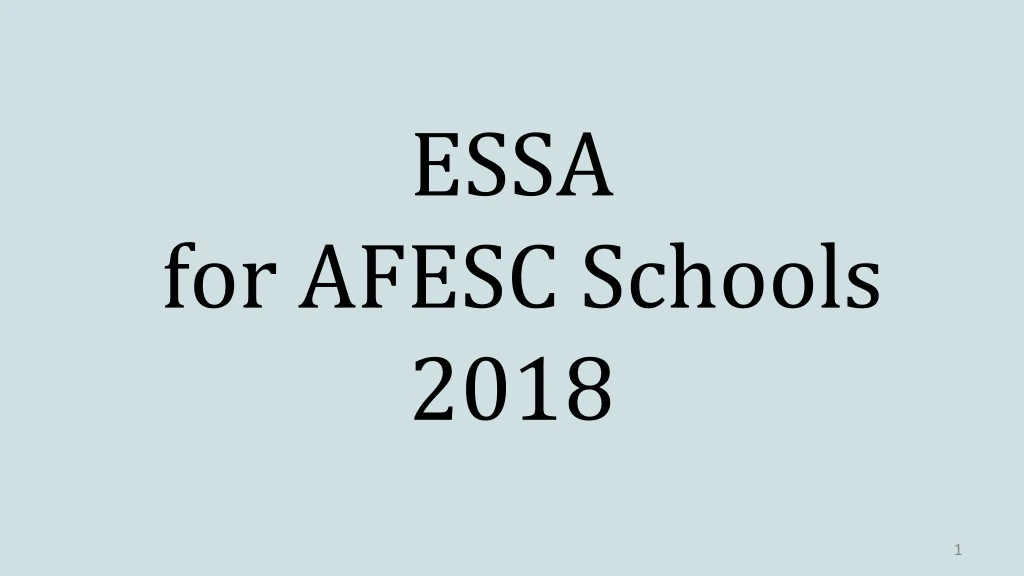 essa for afesc schools 2018