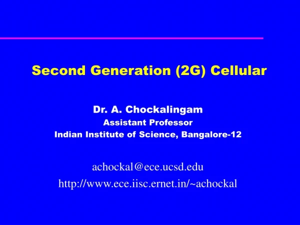Second Generation (2G) Cellular