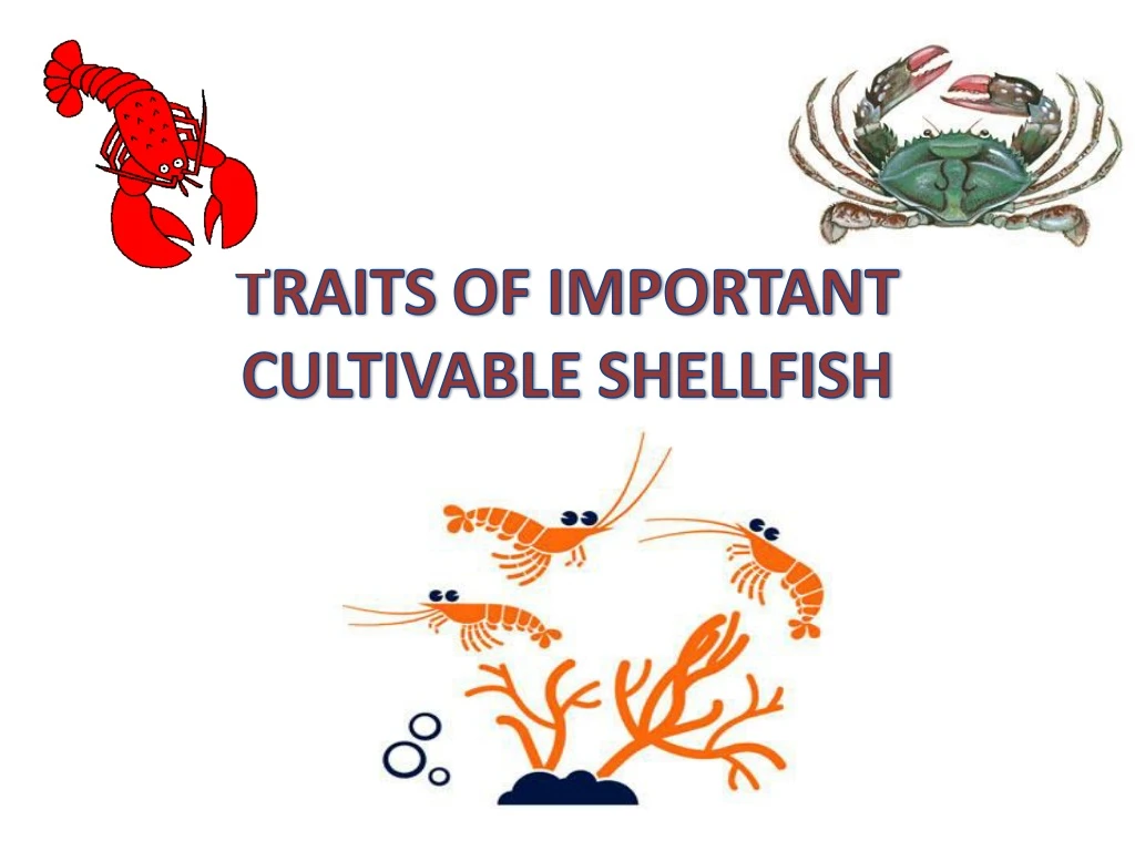 traits of important cultivable shellfish