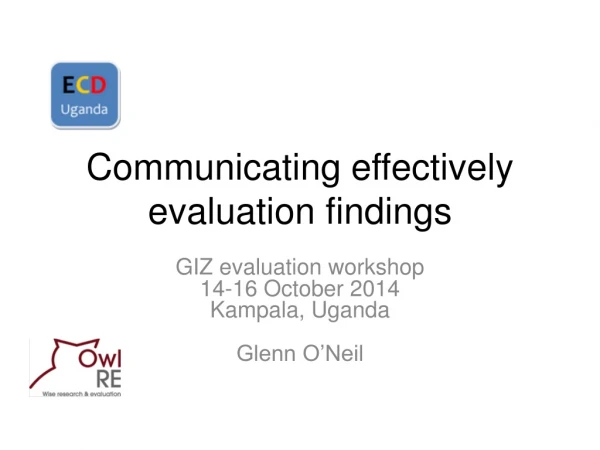 Communicating effectively evaluation findings