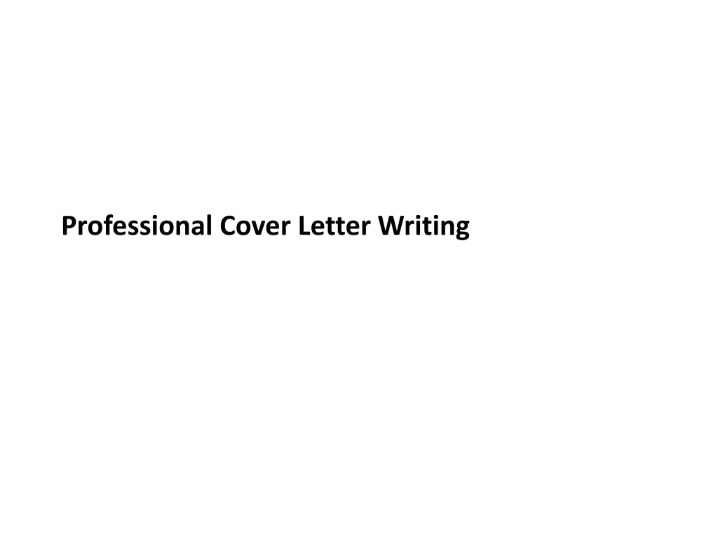 professional cover letter writing