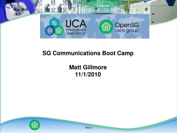 SG Communications Boot Camp Matt Gillmore 11/1/2010