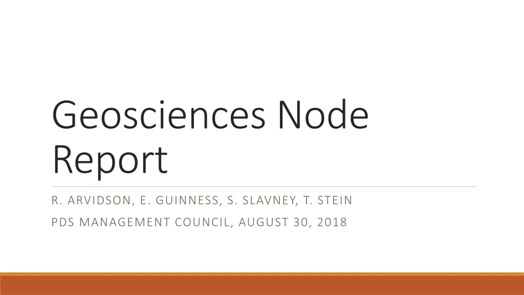 geosciences node report
