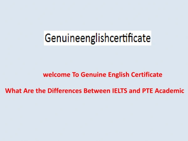 welcome to genuine english certificate