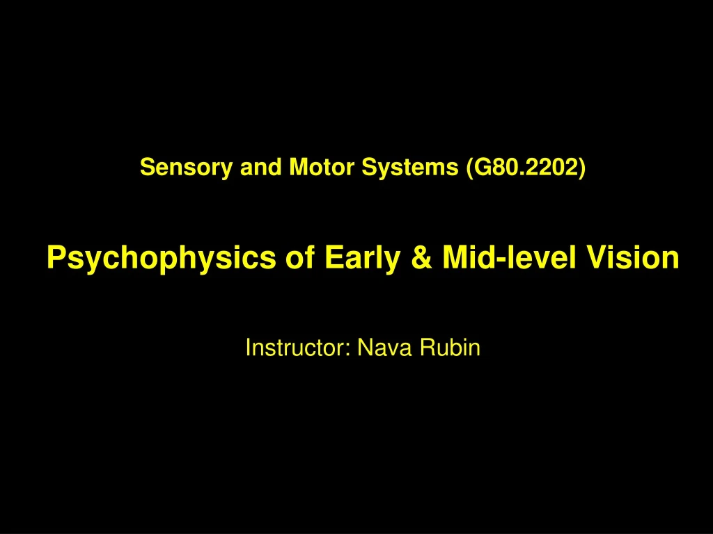 sensory and motor systems g80 2202 psychophysics